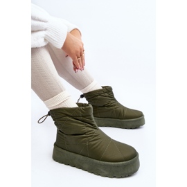 Botas de neve femininas verdes Fionia em uma plataforma enorme 2 Botas de neve femininas verdes Fionia em uma plataforma enorme 2