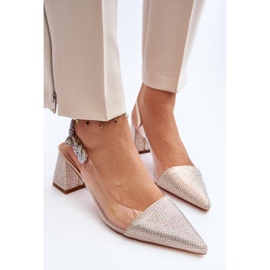 Bombas elegantes de bico fino D&amp;A MR91292-1 ouro dourado 1