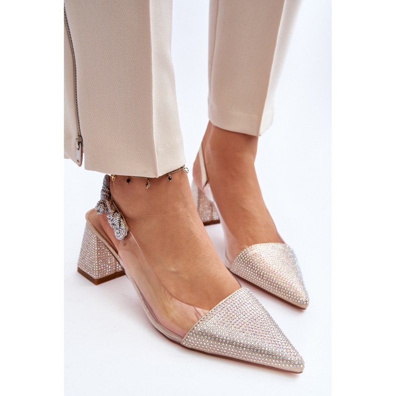 Bombas elegantes de bico fino D&amp;A MR91292-1 ouro dourado 1