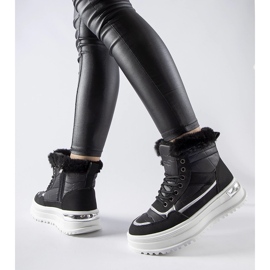 Botas de neve esportivas Trieste pretas com pele preto 1