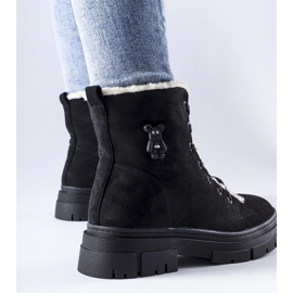 Botins pretos com isolamento feito de camurça ecológica Pompei 1