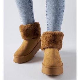 Botas de neve marrons decoradas com pele Adelfia castanho 1