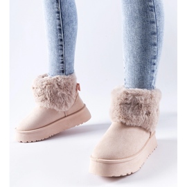 Botas de neve rosa decoradas com pele Adelfia 1