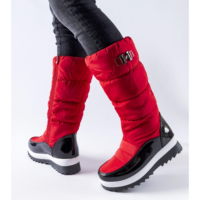 Botas altas de neve com isolamento vermelho da Canneto 1 Botas altas de neve com isolamento vermelho da Canneto 1
