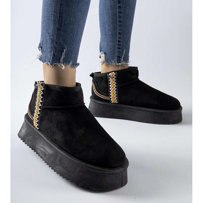 Botas de neve pretas na plataforma Scavi preto 1