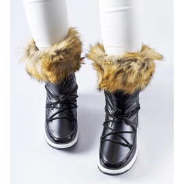 Botas de neve pretas com isolamento de pele de Adamsvil preto 1