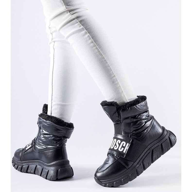 Botas de neve pretas com isolamento e plataforma Bend preto 1