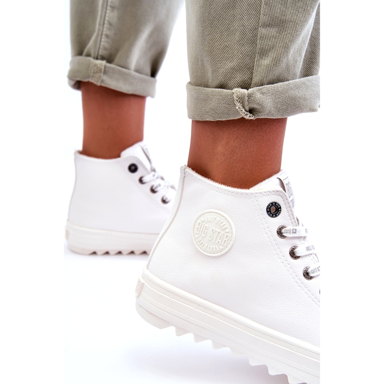 Tênis feminino Big Star High Warm White GG274108 branco 1
