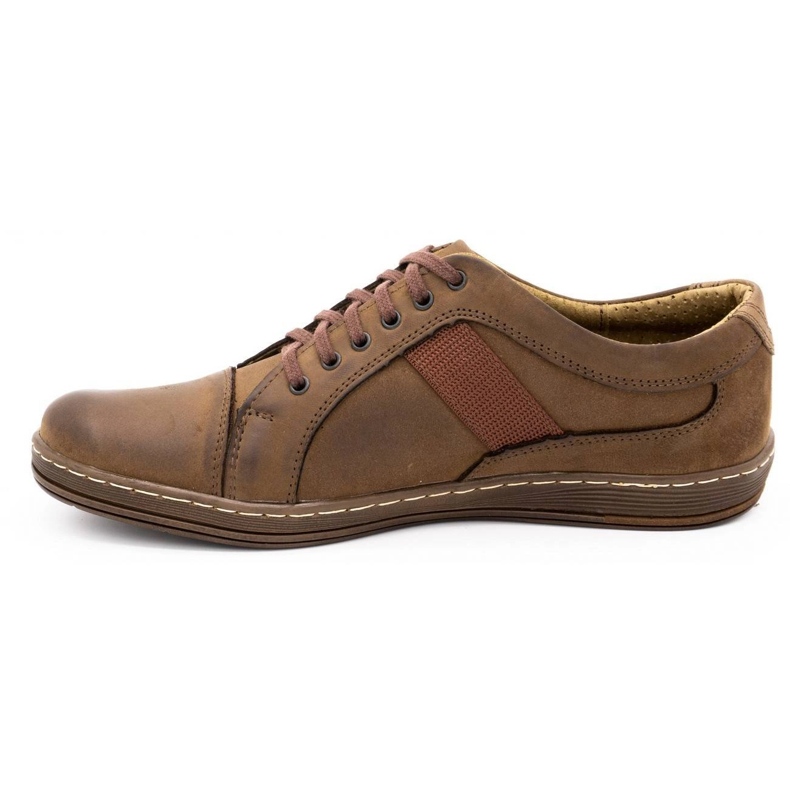 Antex Sapatos casuais de couro masculino 238GT marrom 2