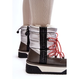 Botas de neve femininas em uma sola vegana grossa D.Franklin DFSH371006 Silver prata 3