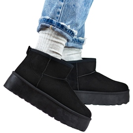 Botas de neve pretas com sola grossa preto 1