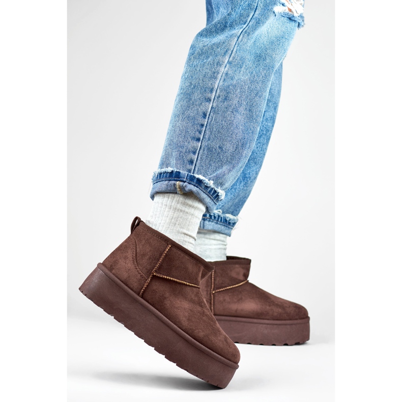 Botas de neve marrons com sola grossa castanho 1