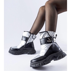 Botas de neve Carta com isolamento preto e prata 1