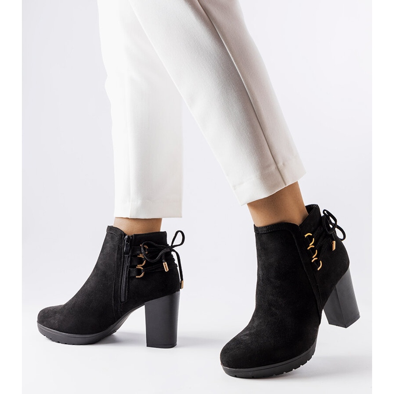 Bota salto camurça preto eco, Poule. 1