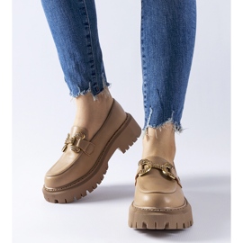 Mocassins bege decorados com strass Uzzone 1