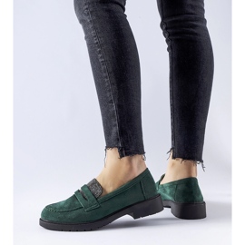 Mocassins verdes com strass da Ippolito 1