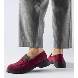 Mocassins cor de vinho com strass da Ippolito vermelho 1 Mocassins cor de vinho com strass da Ippolito vermelho 1