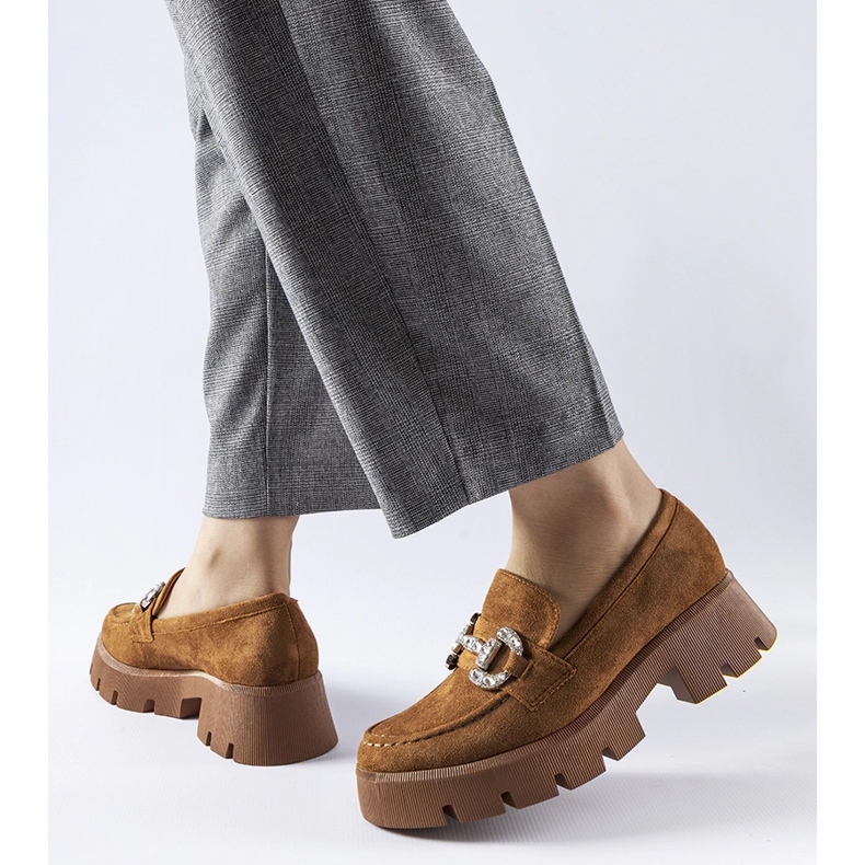 Mocassins Giacomo marrons com strass marrom 1