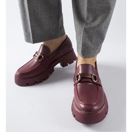 Mocassins Borgonha com fivela Cerzeto vermelho 1