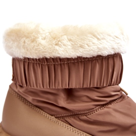 Seastar Botas de neve femininas em um grosso bege escuro e espesso 2