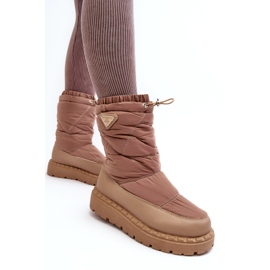 Seastar Botas de neve femininas em um grosso bege escuro e espesso 3