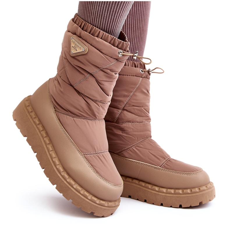 Seastar Botas de neve femininas bege com sola grossa 4