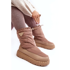 Seastar Botas de neve femininas em um grosso bege escuro e espesso 1