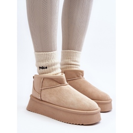 Botas de neve femininas bege Caliksa com sola grossa 2 Botas de neve femininas bege Caliksa com sola grossa 2