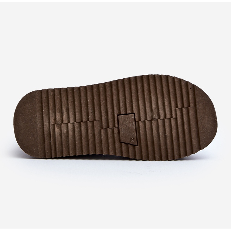 Botas de neve femininas com sola grossa Caliksa castanho 1