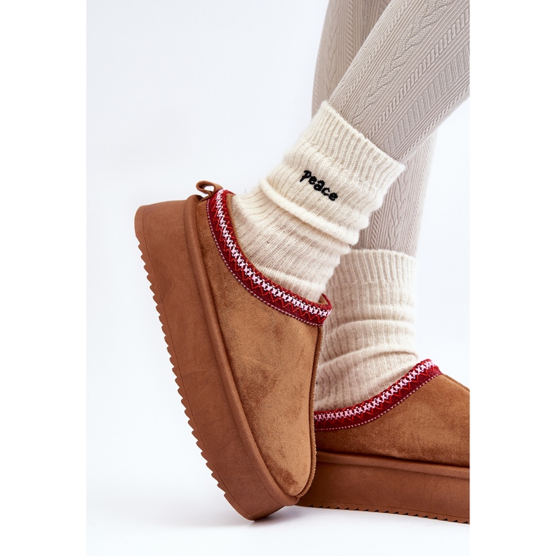 Chinelos Sylva marrons com sola grossa em camurça ecológica castanho 2