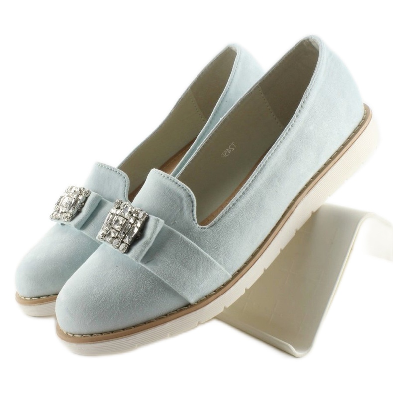 Mocassins de camurça pastel T245 Azul 1