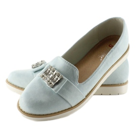 Mocassins de camurça pastel T245 Azul 2