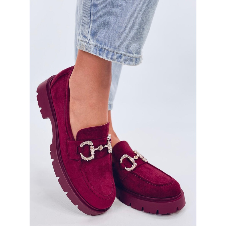 Mocassins de camurça com fivela Karins Wine vermelho 1