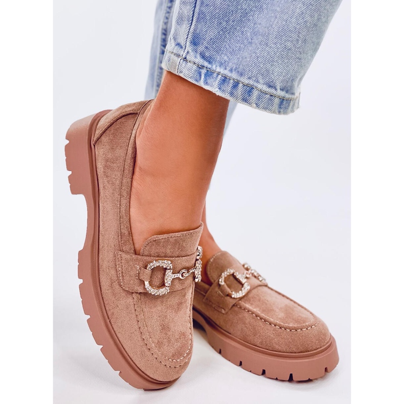 Karins Mocassins de camurça cáqui com fivela bege 2 Karins Mocassins de camurça cáqui com fivela bege 2