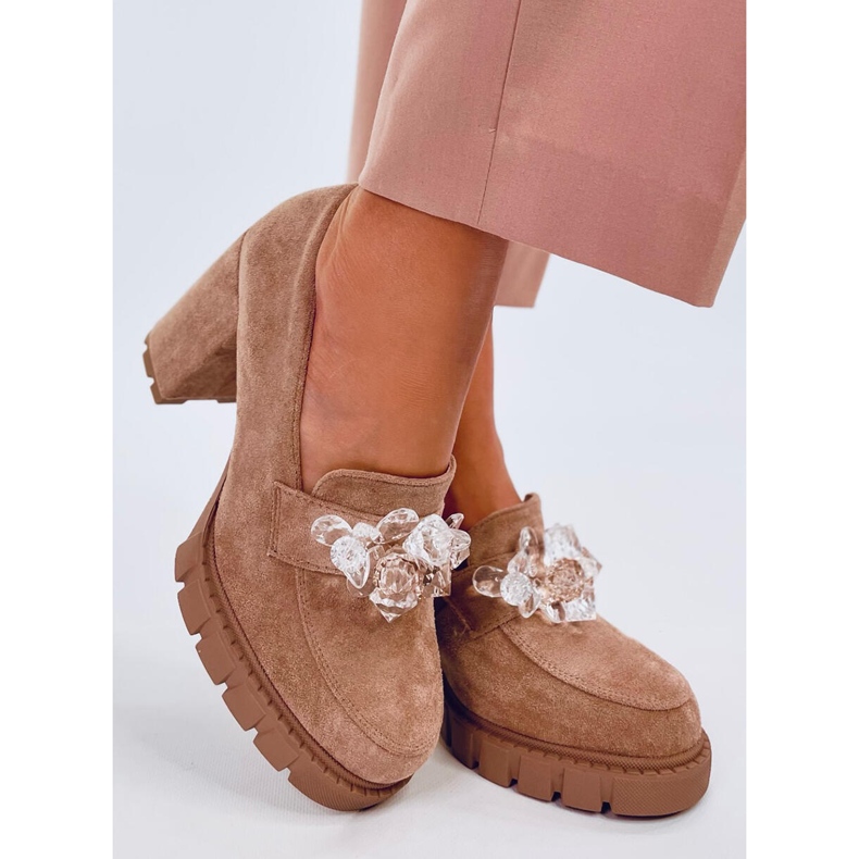 Mocassins Nadine Khaki Botins de salto alto bege 1 Mocassins Nadine Khaki Botins de salto alto bege 1