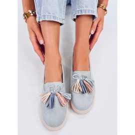 Mocassins com borla cinza Krauss azul 1 Mocassins com borla cinza Krauss azul 1