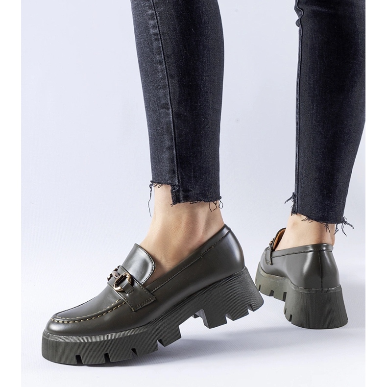 Mocassins verdes com fivela Cerzeto 1