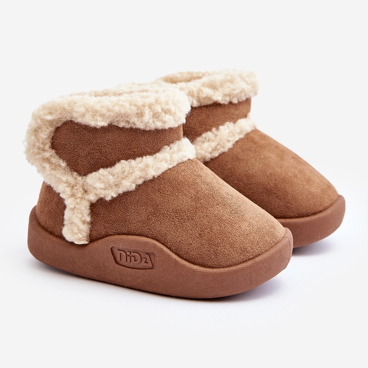 Botas de neve infantis com velcro Camel Unitia castanho 1
