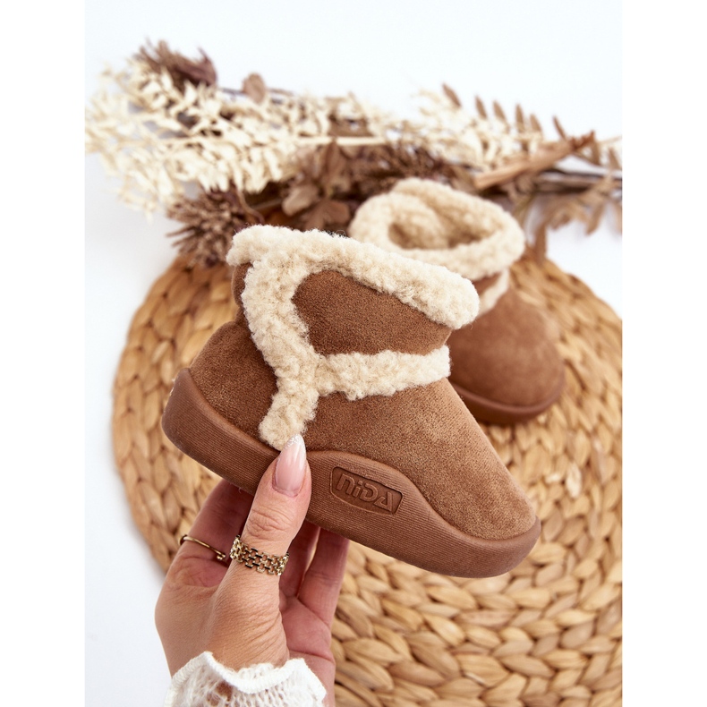 Botas de neve infantis com velcro Camel Unitia marrom 2