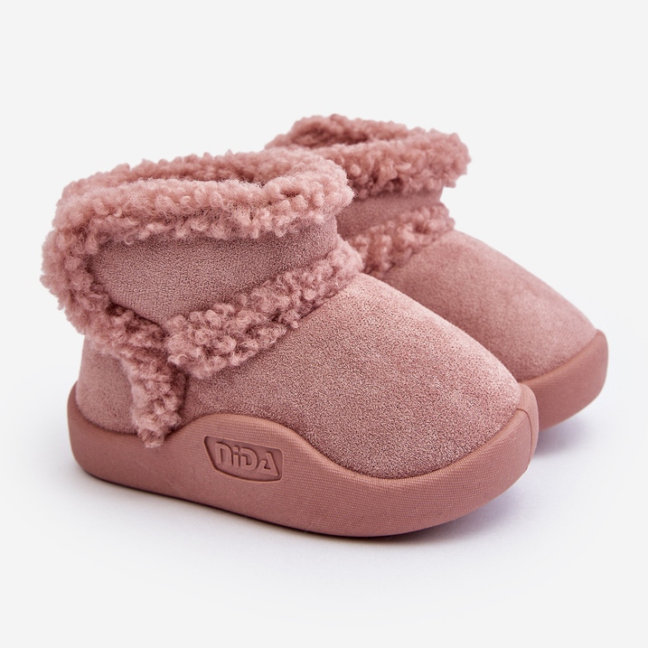 Botas de neve infantis com velcro rosa Unitia 1
