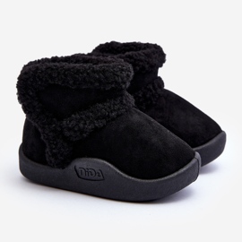 Botas de neve infantis com velcro pretas Unitia preto 1