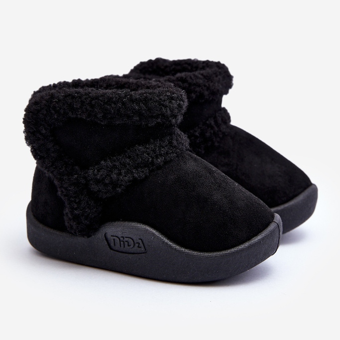 Botas de neve infantis com velcro pretas Unitia preto 1