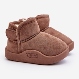 Botas de neve infantis com isolamento de pele marrom Benigna 1
