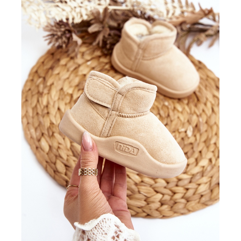 Botas de neve infantis bege forradas com pele, Benigna 2 Botas de neve infantis bege forradas com pele, Benigna 2