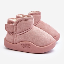 Botas de neve infantis Benigna rosa forradas com pele 1