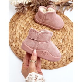 Botas de neve infantis Benigna rosa forradas com pele 2