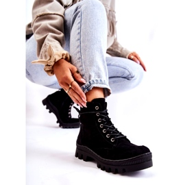 S.Barski Botins Trapper em camurça com costura preta preto 2 S.Barski Botins Trapper em camurça com costura preta preto 2