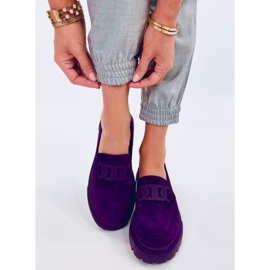 Mocassins plataforma com fivela Leena Roxo 2