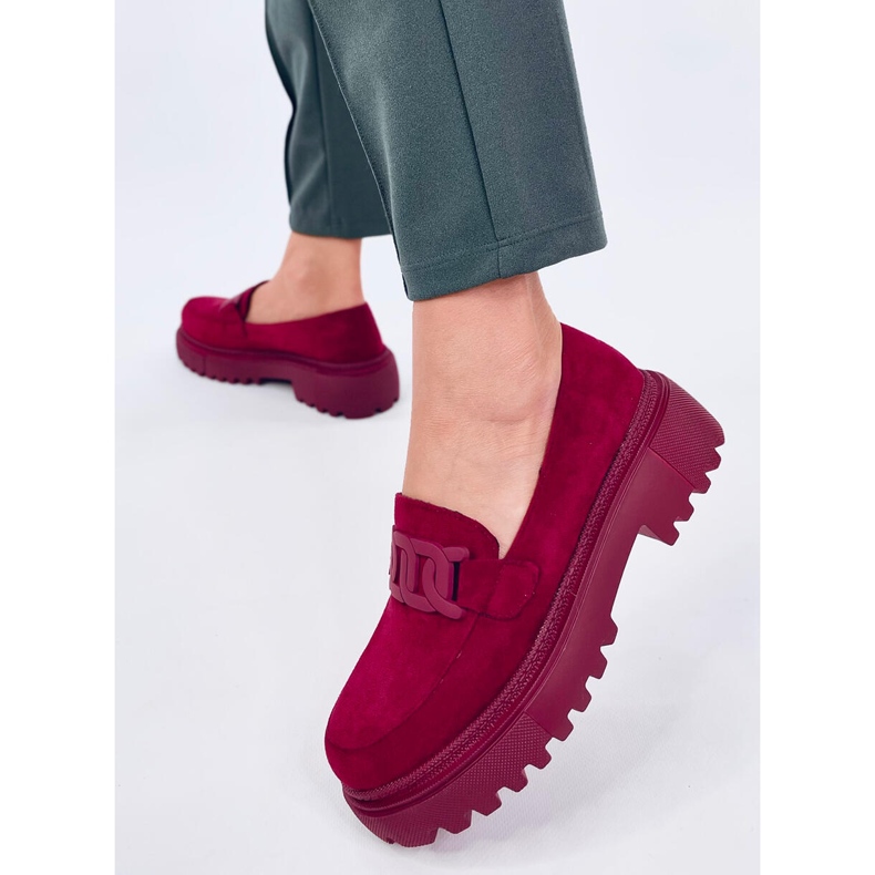 Leena Mocassins plataforma Bordeux com fivela vermelho 1 Leena Mocassins plataforma Bordeux com fivela vermelho 1