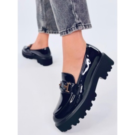 Mocassins de couro envernizado preto Manff 2